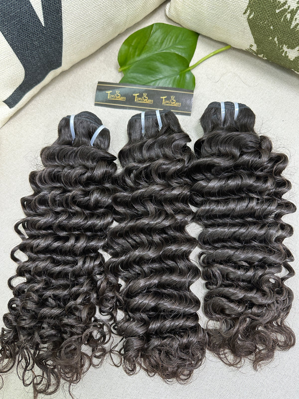 12A Pure Raw Hair Top Raw Deep Wave Hair Unprocessed Raw Hair 3 Bundles Deal