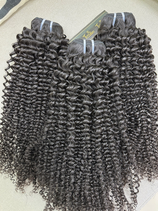 12A Pure Raw Hair Top Raw Kinky Curly Wave Hair Unprocessed Raw Hair 3 Bundles Deal