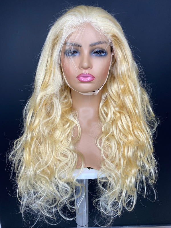 12A Pure Raw Top Raw 613 Blonde Hair Body Wave Hair Custom Wig 5*5HD Lace 180% Density Wig