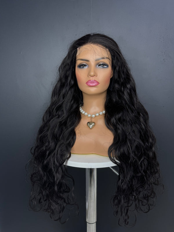 Nature Black Top Virgin Hair Wig Body Wave Hair Custom Wig 5*5 HD Lace 180% Density Wig