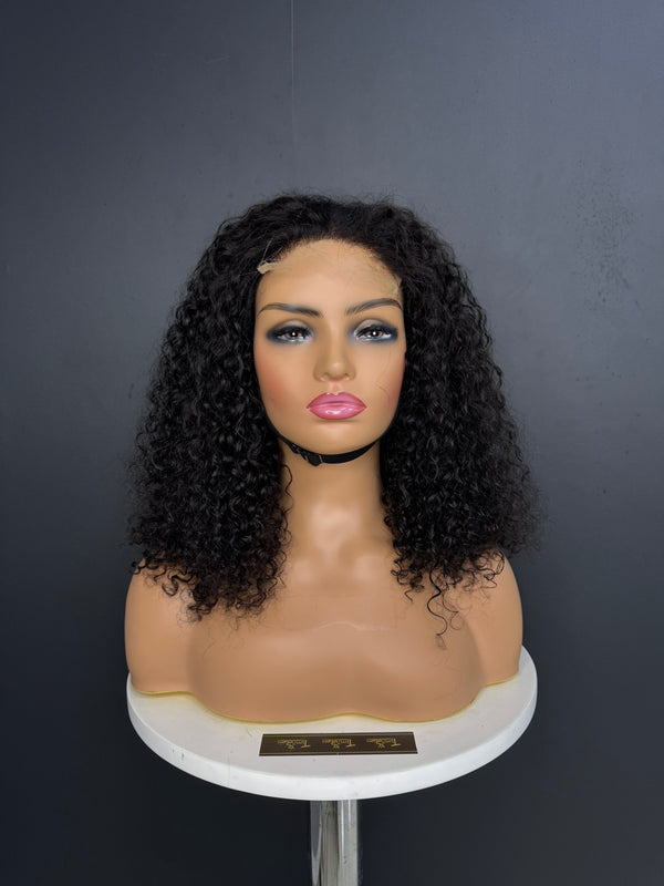 Nature Black Top Virgin Hair Wig Burmese Curly Hair Custom Wig 5*5 HD Lace 180% Density Wig